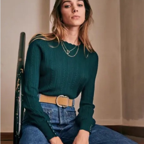 Sezane Sweaters Nwt Sezane Ornella Sweater Bottle Green Szs Poshmark